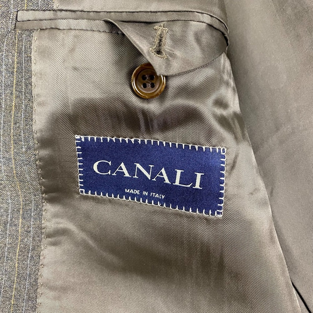 Canali Blazer Mens US 46 Wool brownish Gray Saks Fifth Super 120s Italy Jacket - Picture 5 of 16